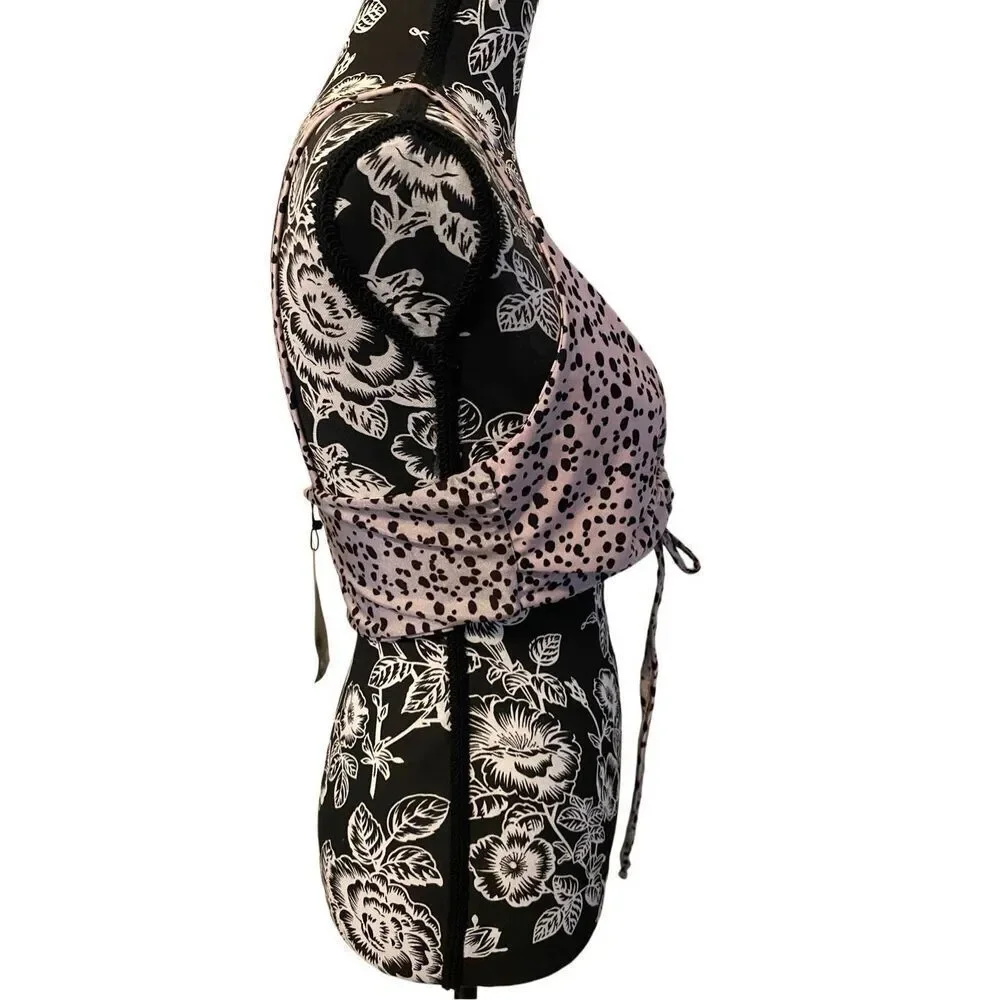 Nwt Nasty Gal Dalmatian Print Bikini Top Summer Beach Coastal Vacation